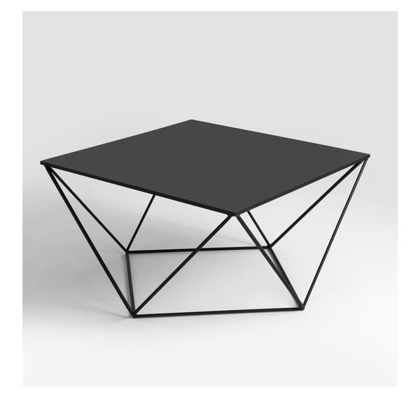 Crni stolić za kavu Custom Form Daryl, 80 x 80 cm