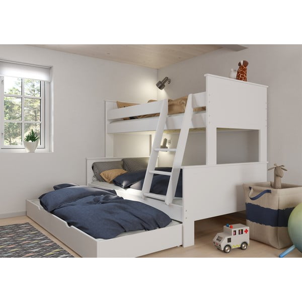 Bijeli dječji krevet na kat 120x200/90x200 cm Alba – Tvilum-image-1