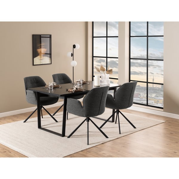 Tamno siva podstavljena blagovaonska stolica Aura – Actona-image-2