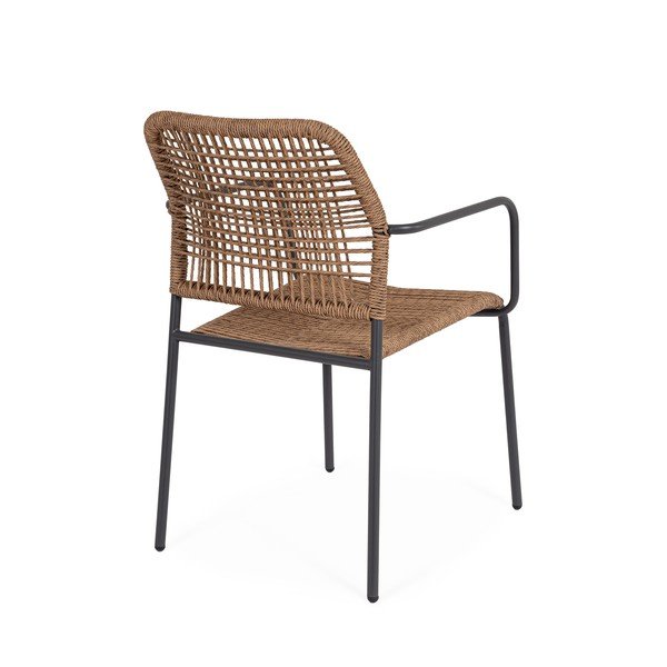 Tamno siva/u prirodnoj boji metalna vrtna stolica Jable – Bizzotto-image-4