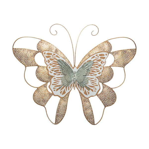 Metalni viseći ukras Mauro Ferretti Butterfly Wood A, 59,5 x 45,5 cm