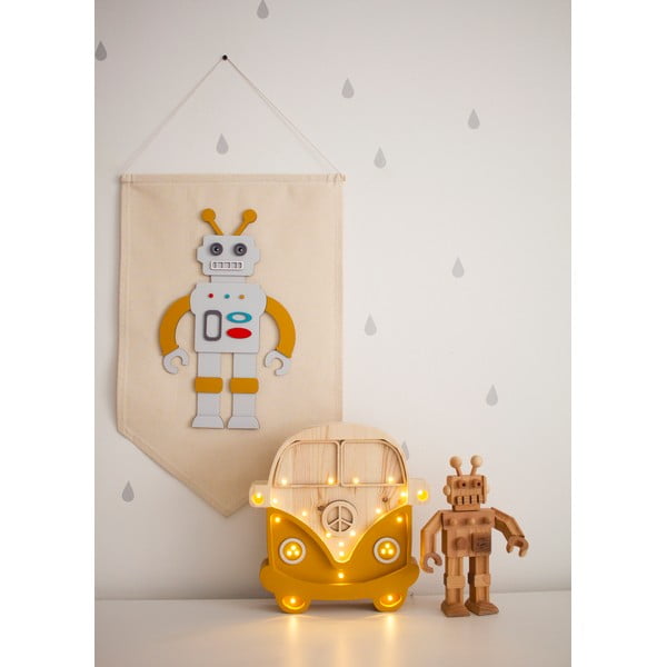 Narančasta stolna lampa od borovine Little Lights Van, visine 29 cm-image-1