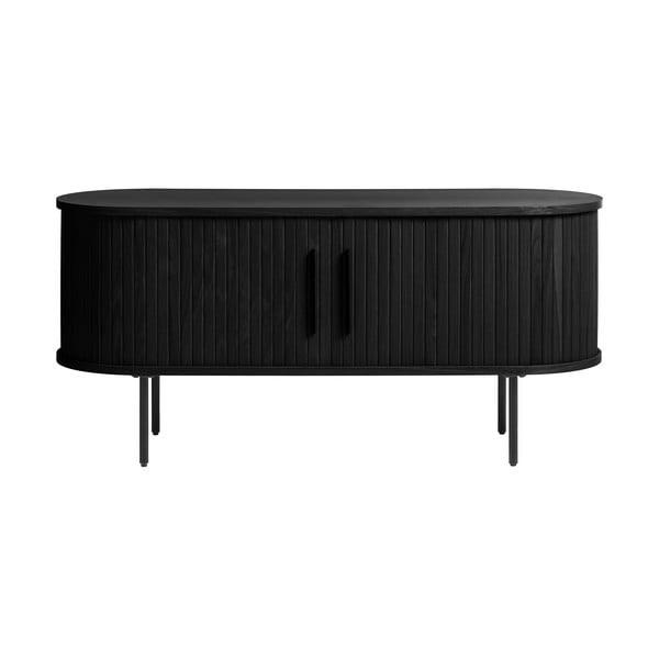 Crni TV stol u dekoru hrasta 120x56 cm Nola - Unique Furniture