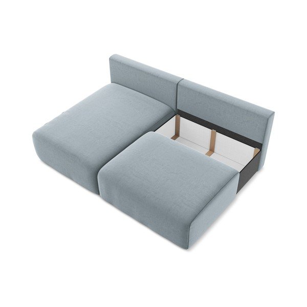 Plava baršunasti sklopiva/s prostorom za odlaganje kutna garnitura (s lijevim kutom/s ležaljkom) Kalena – Makamii-image-4