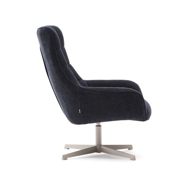 Okretna fotelja prljavo plava od šenila Teryl – Kave Home-image-2