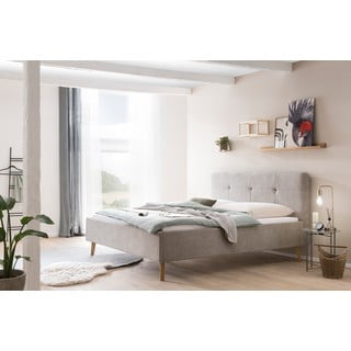 Sivo-smeđi tapecirani bračni krevet 180x200 cm Smart – Meise Möbel