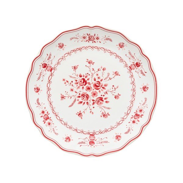Crveni/bijeli desertni tanjur od kamenine ø 21 cm Vila – Costa Nova