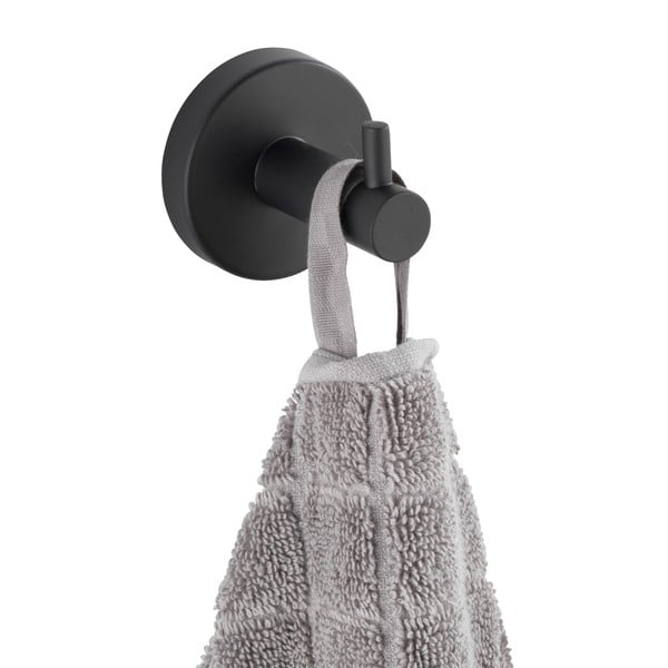 Mat crna samoljepljiva kuka od nehrđajućeg čelika Bosio – Wenko-image-2