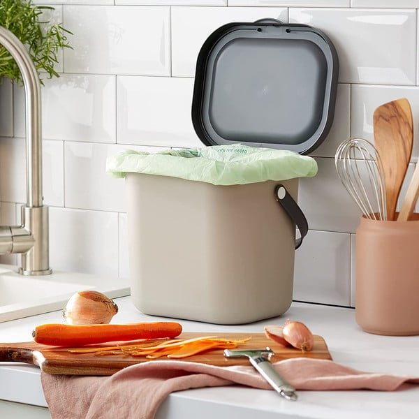 Svjetlo smeđa kanta za bio otpad 6 l Albula – Rotho-image-1