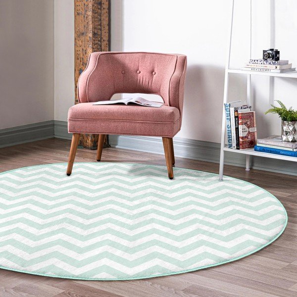 Mentol zeleni periv/pogodan za robotski usisavač okrugli tepih ø 100 cm Comfort – Mila Home-image-3