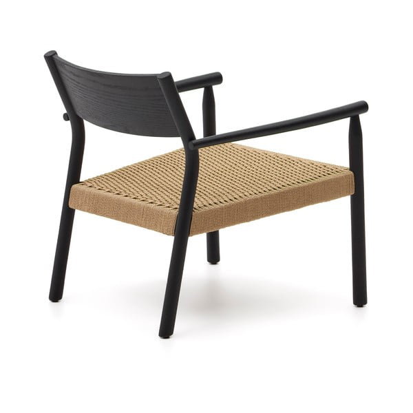 Crna pletena fotelja Yalia – Kave Home-image-4