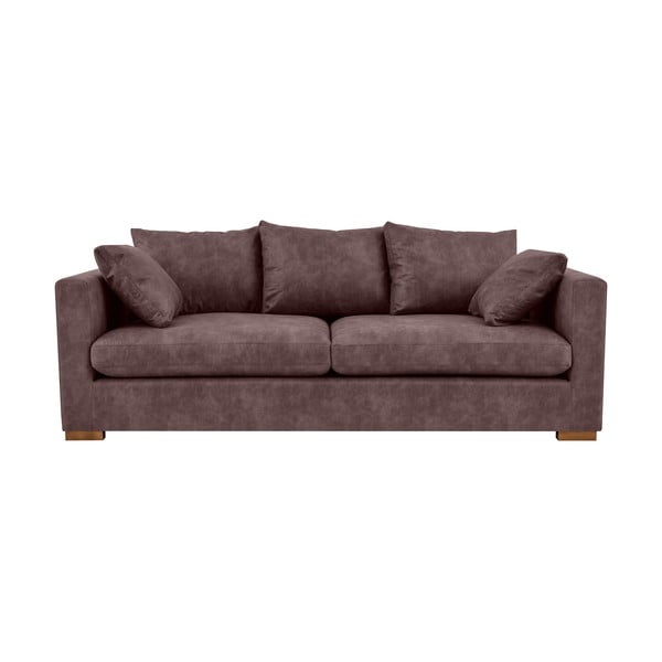 Tamno smeđa sofa od imitacije kože 225 cm Hamburg – Scandic-image-2