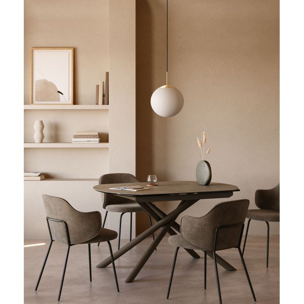 Proširiv blagovaonski stol s dodatnom pločom s keramičkom daskom 100x130 cm Yodalia – Kave Home-image-1
