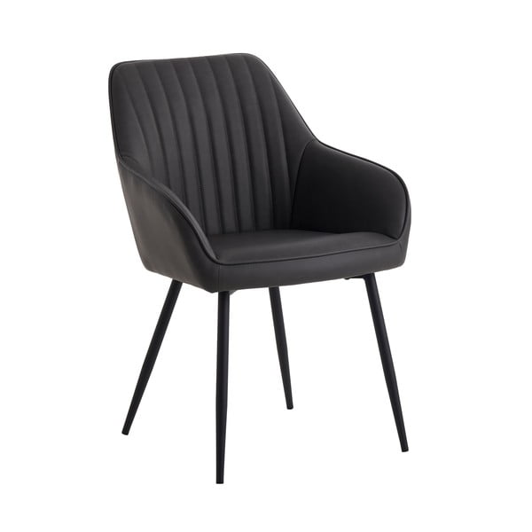 Tamno sive podstavljene blagovaonske stolice u setu s naslonima za ruke 2 kom Nolan Stripe – Unique Furniture