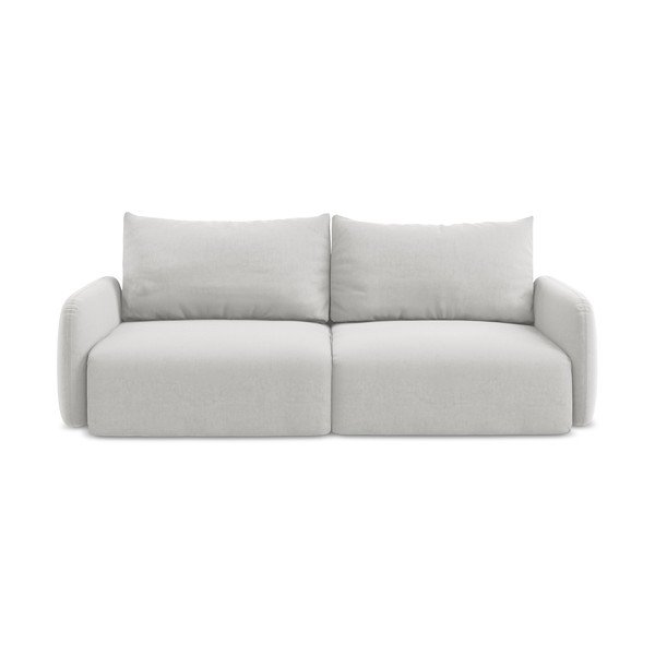Svijetlo siva baršunasti sklopiva/s prostorom za odlaganje sofa 238 cm Kalena – Makamii