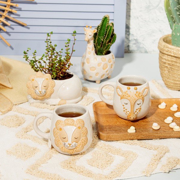 Bijela-bež šalica Sass & Belle Leo Lion, 350 ml-image-1