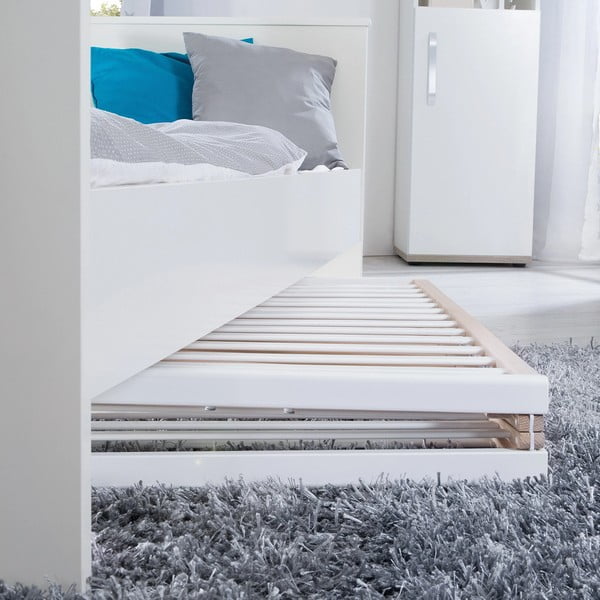 Bijeli/u prirodnoj boji dječji krevet na kotačićima/sklopivi 60x120 cm Fold up – Roba-image-1