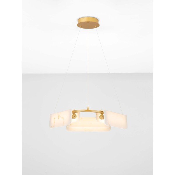 Krem/mjedena LED viseća svjetiljka u mramornom dekoru s mogućnosti zatamnjivanja ø 63 cm Aider – Nova Luce-image-3