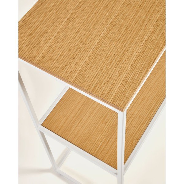 Bijeli/u prirodnoj boji pomoćni stol u dekoru hrasta 30x120 cm Yoana – Kave Home-image-2