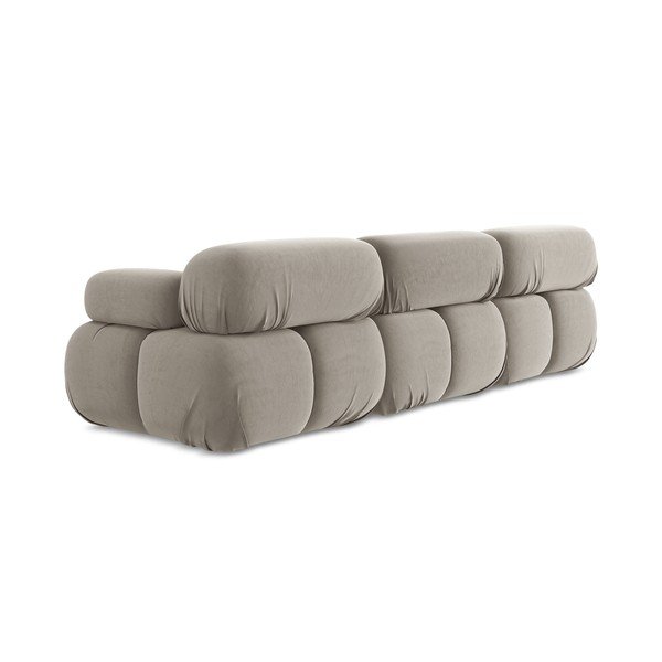 Bež baršunasti sofa 285 cm Lokua – Makamii-image-4