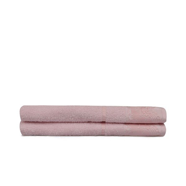 Set od dva ružičasta barokna ručnika, 150 x 90 cm-image-1