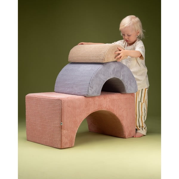 Ružičasti set mekanih igrački od pjene od samta 75x49x37 cm Rainbow Montessori – Wigiwama-image-2