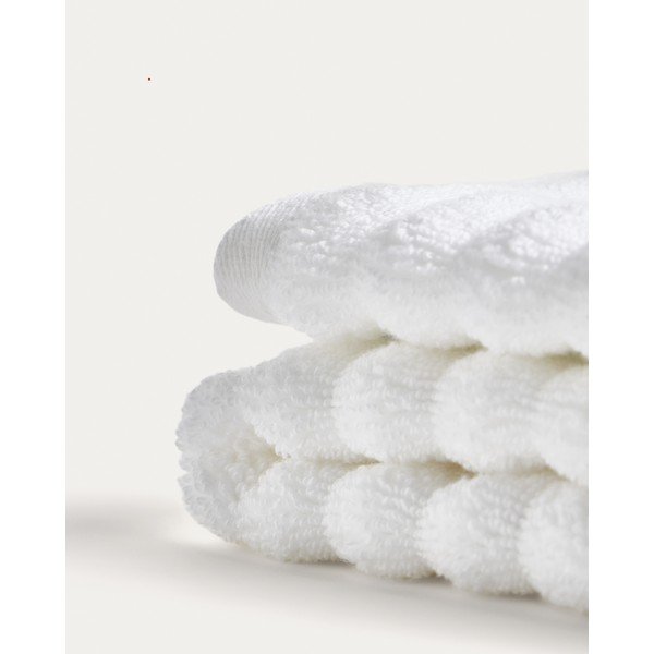 Bijeli pamučan ručnik od frotira 50x90 cm Navira – Kave Home-image-4