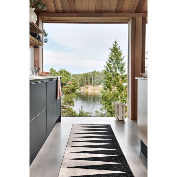 Crno-bijela unutarnja i vanjska staza 70x250 cm Vivi Black – Pappelina-image-1