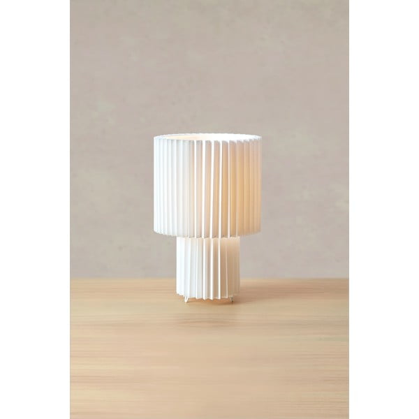 Bijela stolna lampa s tekstilnim sjenilom (visina 32 cm) Catis – Markslöjd-image-1