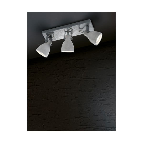 Zidna siva lampa za 3 Trio Concrete žarulje, dužine 35 cm-image-1