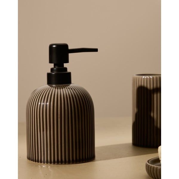 Tamno smeđa keramička čaša za četkice za zube Selime – Kave Home-image-3