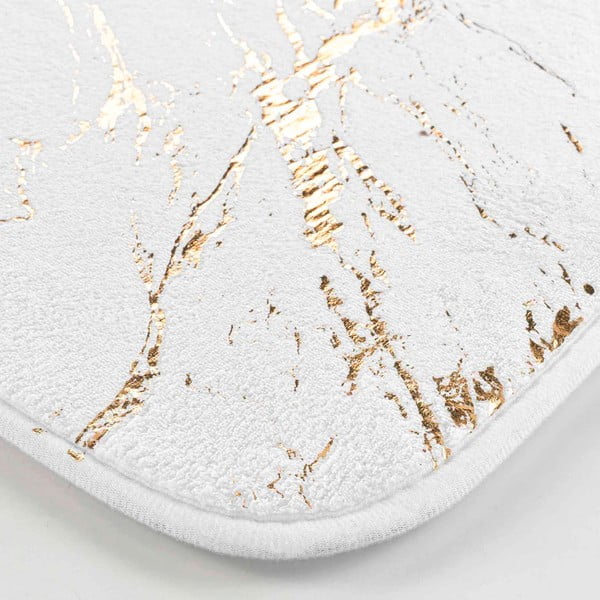 Bijela/u zlatnoj boji kupaonska prostirka 45x45 cm Aquamarbre – douceur d'intérieur-image-3