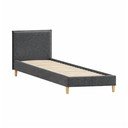 Tamno sivi tapecirani krevet s podnicom 90x200 cm Tina – Ropez