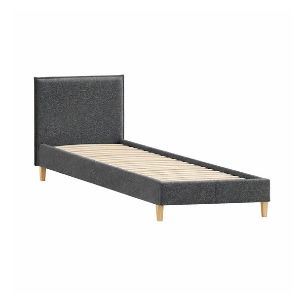 Tamno sivi tapecirani krevet s podnicom 90x200 cm Tina – Ropez