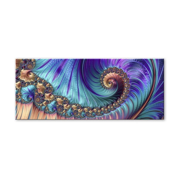 Slika Styler Glas Fractal Violet, 50 x 125 cm
