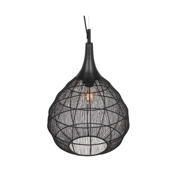 Mat crna viseća svjetiljka s metalnim sjenilom Soraya – Trio-image-1