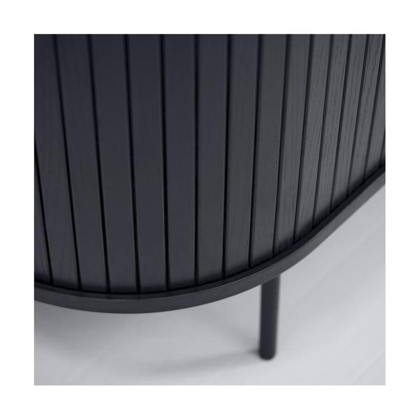 Crna TV komoda u dekoru hrasta 56x180 cm Nola – Unique Furniture-image-2