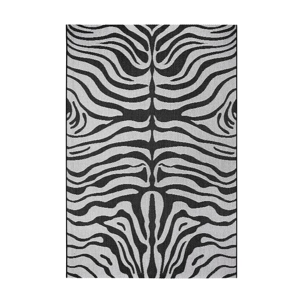 Crno-sivi vanjski tepih Ragami safari, 80 x 150 cm