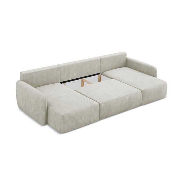 Krem sklopiva/s prostorom za pohranu kutna garnitura od šenila (u obliku slova "U") Lilo – Makamii-image-3