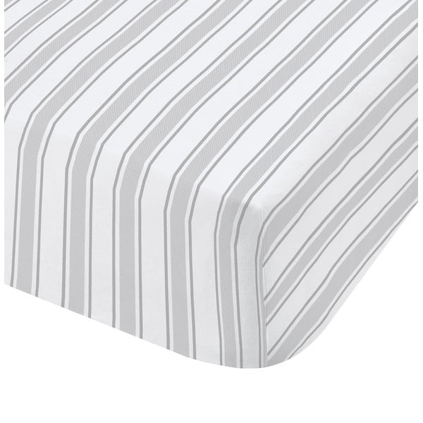 Sivo-bijela pamučna posteljina Bianca Check And Stripe, 135 x 190 cm