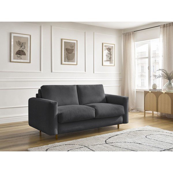 Crna sofa za spavanje/sklopiva 220 cm Cocoone – Bobochic Paris-image-1