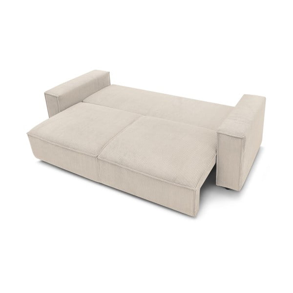 Bež sklopiva sofa od samta 245 cm Nihad – Bobochic Paris-image-4