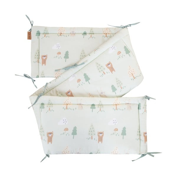 Svijetlo zelena pamučna ograda za dječji krevet 170 cm Woodland Buddies – Roba