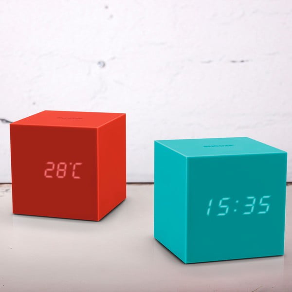 Crvena LED budilica Gingko Gravity Cube-image-1