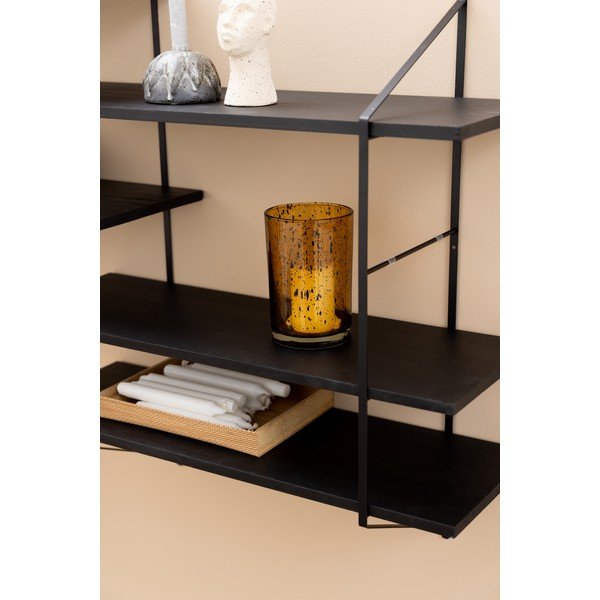 Crna polica s više razina od masivne paulovnije 196 cm Belfast – Actona-image-3