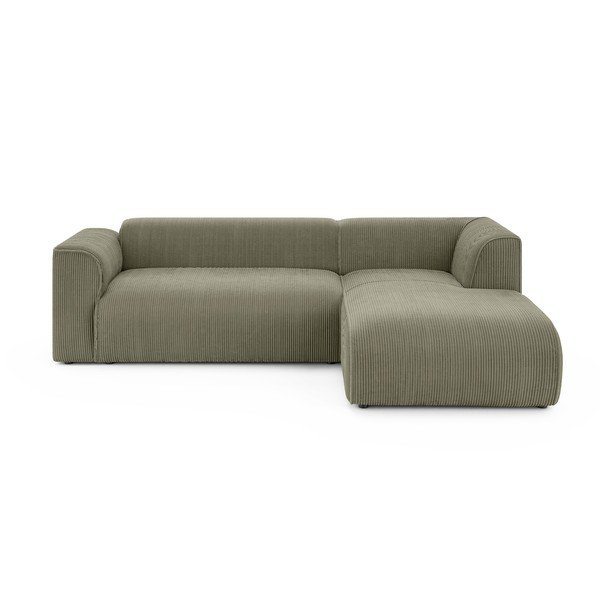 Zelena kutna garnitura od samta (s desnim kutom/s ležaljkom) Merid  – Ropez