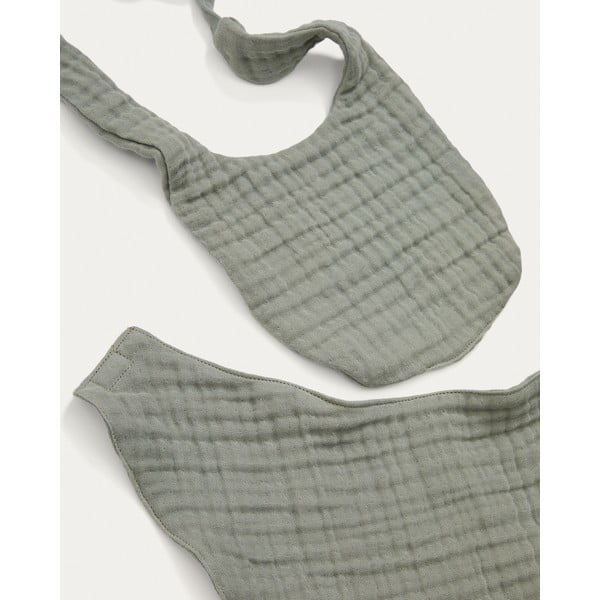 Zeleni slinčeki u setu 2 kom od muslina Prune – Kave Home-image-3