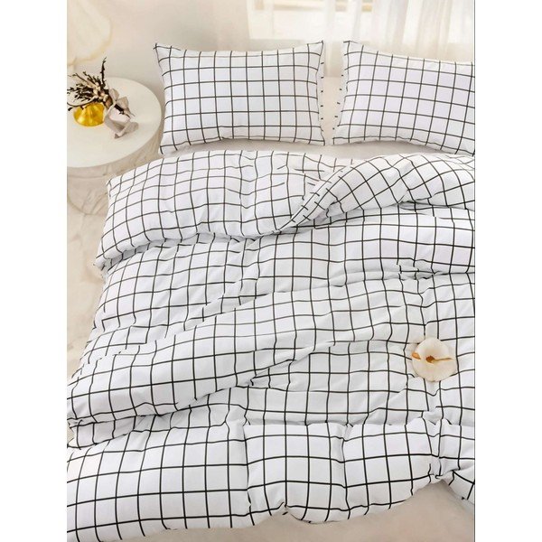 Crna posteljina za krevet za jednu osobu 200x140 cm Pled  – Mijolnir