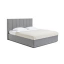 Sivi tapecirani bračni krevet s podnicom i prostorom za odlaganje 160x200 cm Thessa Bold Line – Bonami Selection