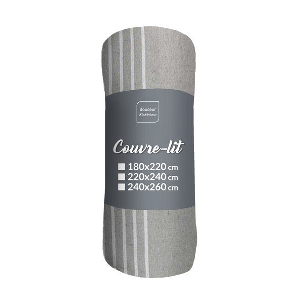 Sivi prekrivač 220x240 cm Adele – douceur d'intérieur